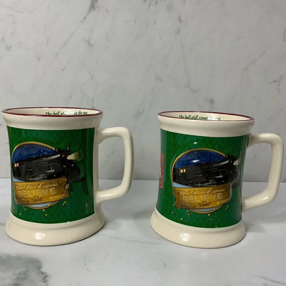 Set of 2 THE POLAR EXPRESS Warner Bros. Coffee mugs